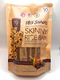 Miniatura 2 de 180 Snacks, Barra de arroz flaca, almendras y chispas de chocolate, 10 barras
