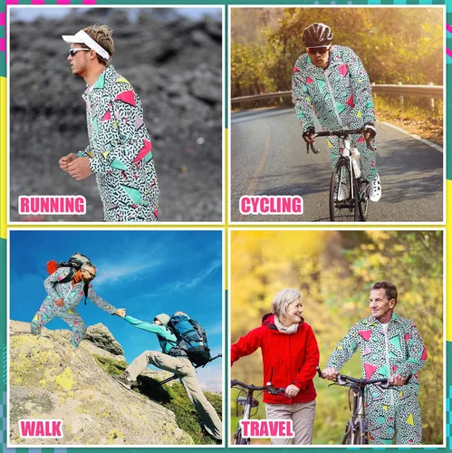 Miniatura 6 de Traje retro de los años 80 y 90 para hombre, ropa deportiva con cinta lateral, ropa urbana, ropa urbana, casual, manga larga, chándal de los años 90