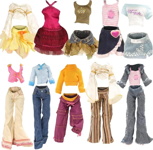 Miniatura 3 de BARWA 6 juegos de ropa de muñeca y 6 zapatos para muñecas Monster Girl de 11 pulgadas, accesorios de moda, trajes casuales y pantalones