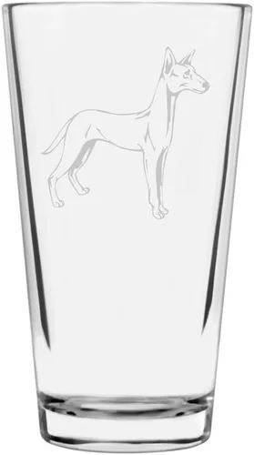 Podenco Canario - Vaso de pinta de 16 onzas con temática de perro personalizado