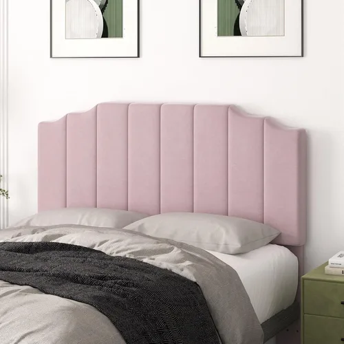 Miniatura 26 de Befurtori Cabecera Solo Tamaño King, Cabecera de Terciopelo Montada en Pared King para Cama Ajustable Cabecera Moderna Tapizada Fácil Montaje, Gris