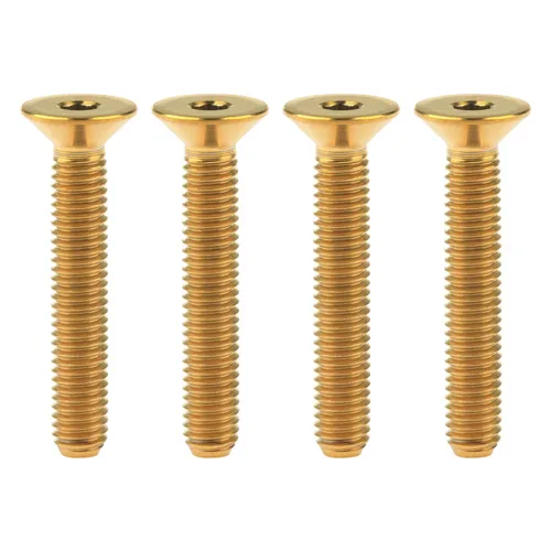 Miniatura 22 de Titanium Ti M5x10 12 15 20 0.984 in cabeza plana avellanada Tornillos hexagonales Tornillos de cabeza plana, paquete de 4 (M5x10mm, Negro)