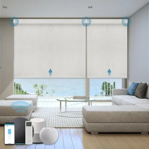 Miniatura 9 de Persiana Motorizada, Compatible con Homekit Thread-Enabled, Persianas Inteligentes 100% Opacas con Control Remoto, Persiana Enrollable Eléctrica