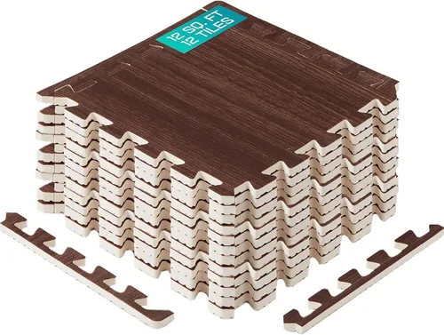 Miniatura 12 de Yes4All Alfombrillas Entrelazadas de EVA, Baldosas de Suelo tipo Rompecabezas, Acolchado de Suelo de Espuma con Borde para Muebles, Espacio