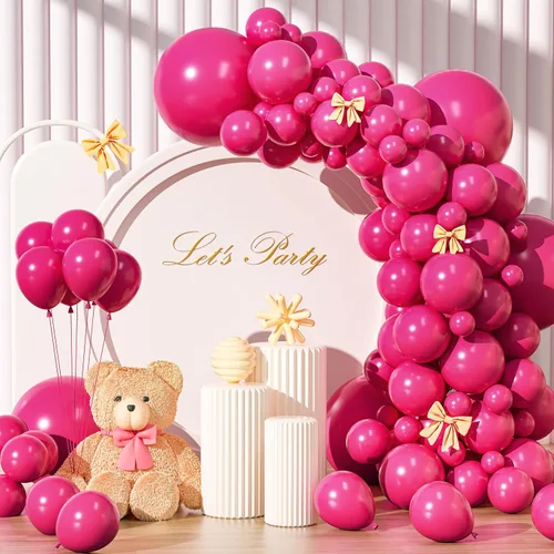 Miniatura 36 de Kit de arco de globos rojo brillante de 135 piezas de diferentes tamaños de 18, 12, 10 y 5 pulgadas, decoraciones de fiesta de color rojo para baby
