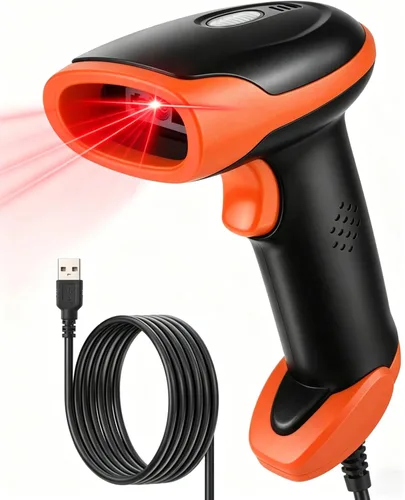 Miniatura 9 de Escáner de código de barras USB de mano con cable 1D lector de códigos de barras con cable USB para supermercado, tienda de conveniencia, almacén