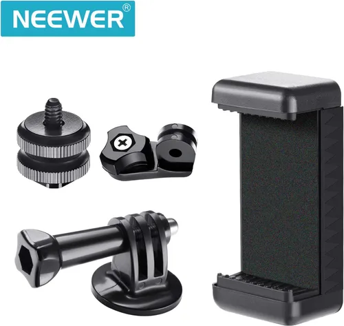 Miniatura 3 de NEEWER Soporte para teléfono/adaptador de montaje de zapata caliente, soporte de cámara de acción compatible con GoPro Hero 12 11 10 9 8 7 6 5 DJI
