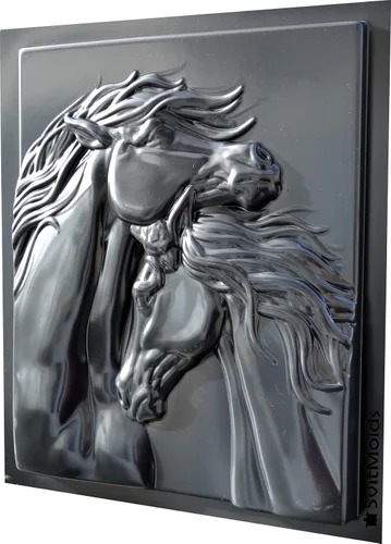 Miniatura 4 de SvitMolds Molde DIY Panno Panel Bas-Relief Bonito Caballo Cabeza de Corazón Placa de Hormigón Moldes Decoración Pared D82