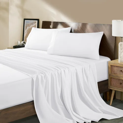 Miniatura 12 de Marina Shades Juego de sábanas 100% algodón egipcio, tamaño individual, sábanas de lujo de alta densidad de hilos para hotel, sábanas transpirables