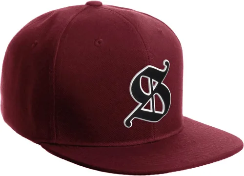 Miniatura 562 de Daxton Gorra clásica con visera de billete plano con letras del alfabeto inglés antiguo de la A a la Z