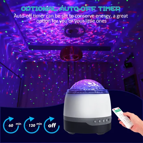Miniatura 4 de Proyector de galaxia para dormitorio, proyector de estrellas, control remoto y altavoz Bluetooth de ruido blanco, 8 sonidos de chupete