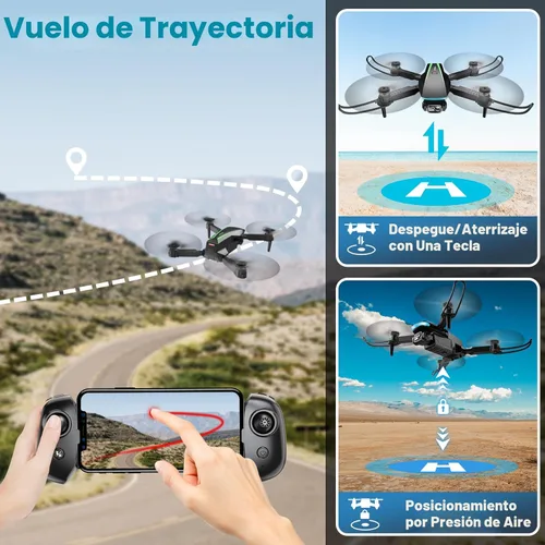 Miniatura 4 de Oddire - Dron con cámara - Drones para adultos, con 2 baterías, estuche de transporte, hélices, dron plegable HD 1080P con vuelo estable, Azul