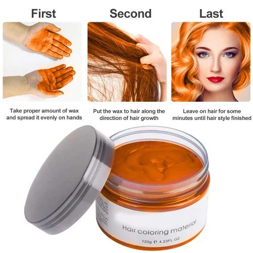 Miniatura 4 de Cera temporal para teñido del cabello, spray de color para el cabello, cera natural para el cabello, tinte temporal para el cabello para niños