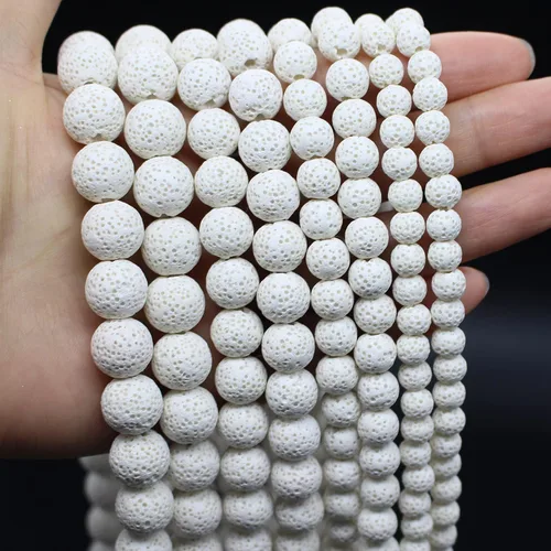 Miniatura 11 de Oameusa Cuentas redondas sueltas de ágata de piedra volcánica de lava azul de 0.236 in para hacer joyas, 1 hebra de 15 pulgadas, 1 hebra por