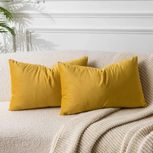 Miniatura 120 de Juspurbet - Juego de 2 fundas decorativas de terciopelo para cojines, fundas suaves para sofá, cama o sillón con cremallera oculta, para sala