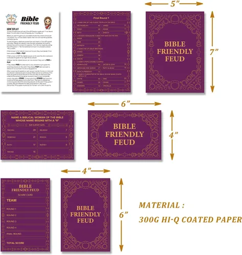 Miniatura 2 de BISC006 - Suministros de juego de feud amigable con la Biblia para adultos y adolescentes, concurso de feudo, disputa familiar de la iglesia