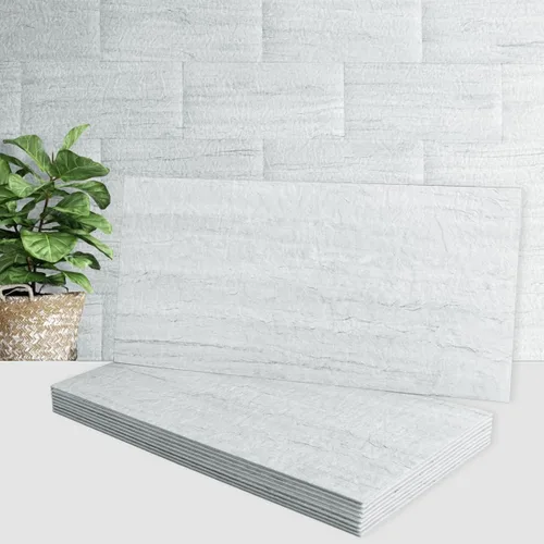 Miniatura 10 de AULIGET 2 piezas de azulejos de pared para salpicaduras de cocina, 6 x 12 pulgadas, pizarra gris y beige de PVC de piedra sintética
