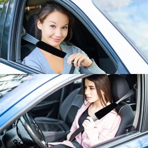 Miniatura 5 de 2 fundas esponjosas para cinturón de seguridad de automóvil, cojín de felpa suave y cómodo para cinturón de seguridad que protege el hombro, fundas