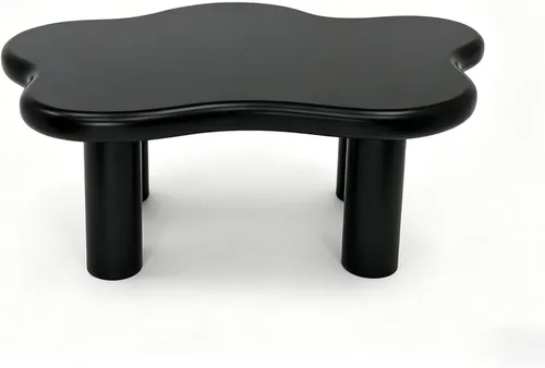 Miniatura 7 de Mesa de centro irregular moderna de 40 pulgadas, mesa de centro única de nube para sala de estar, mesas centrales bajas y lindas con 4 patas