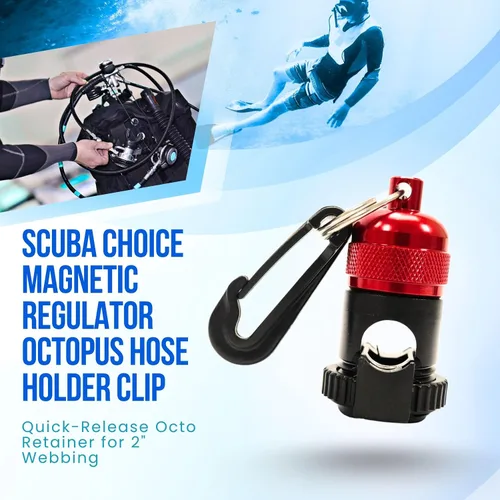 Miniatura 4 de Buceo Regulador Magnético Pulpo Manguera Soporte Clip (Rojo)