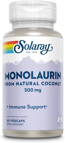 Miniatura 4 de SOLARAY Monolaurina de 500 mg de coco natural, suplemento de monolaurina para un potente apoyo nutricional, verificado en laboratorio, 60 porciones