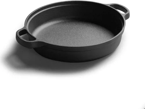 Sartén de hierro fundido pre-sazonado para parrilla, sartén de hierro fundido de 9 pulgadas, utensilios de cocina para barbacoa, estufa, horno o