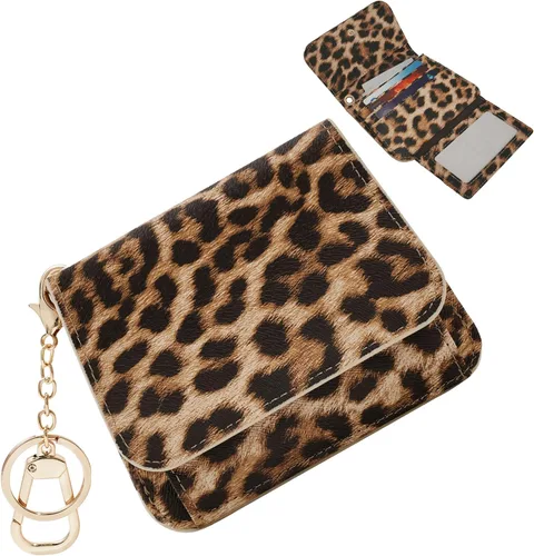 Miniatura 12 de Cartera pequeña para mujer, con bloqueo RFID, delgada y bolsillo para monedas, tarjetero plegable para tarjetas de crédito con ventana