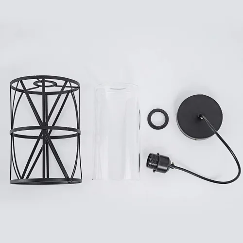Miniatura 8 de Lámpara cilíndrica para colgar, Negro