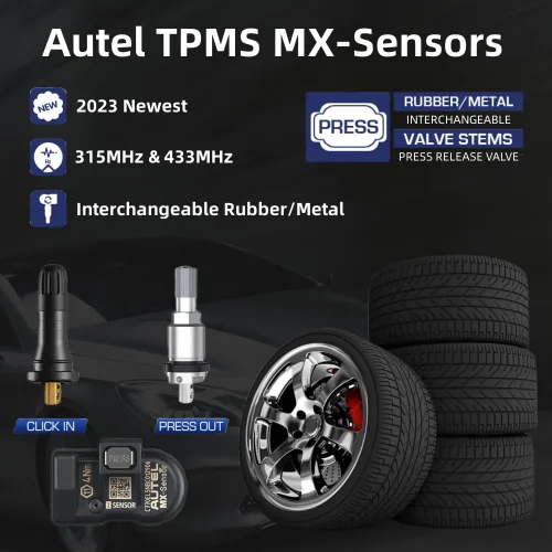 Miniatura 7 de Autel Sensores TPMS 2 en 1 Sensor MX-Sensor 315Mhz/433Mhz Sensor de presión de neumáticos, sensores TPMS inalámbricos programables y clonables a