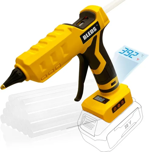 Miniatura 7 de BLEDS Pistola de pegamento caliente tamaño completo, 80/120 W de doble temperatura, antigoteo, para manualidades de bricolaje High temp dual Gris