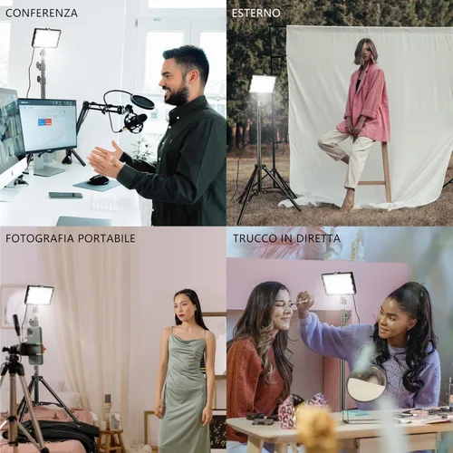 Miniatura 6 de Kit de iluminación de video fotográfico, luces LED de transmisión de estudio con 70 cuentas y filtro de color para cámara, foto, escritorio