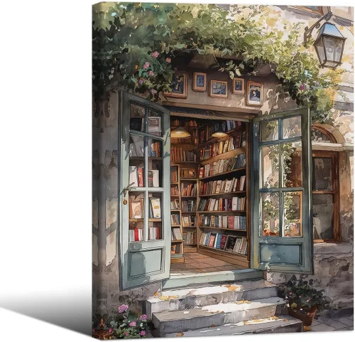 Miniatura 26 de Haitunone Arte de Pared de Lectura Femenina Victoriana Academia Oscura Libros Melancólicos Póster Pintura al Óleo Antigua Impresiones en Lienzo