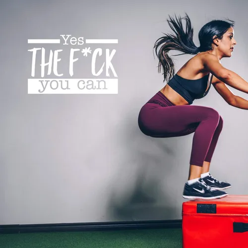 Miniatura 2 de Calcomanía de vinilo para pared, Yes The F*ck You Can, 17 x 26 pulgadas, sarcástica, motivacional, optimista, divertida, broma para adultos