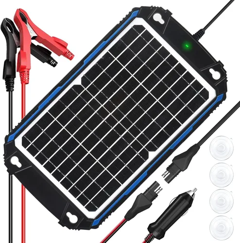 SUNER POWER Cargador de batería solar impermeable de 12 W 12 V y mantenedor Pro, controlador de carga MPPT UltraSmart integrado, kit de carga de