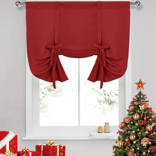Miniatura 57 de DWCN Cortinas Opacas - Persiana Enrollable con Lazos para Ventana, Aislamiento Térmico, Oscurecimiento de Habitación, Cortinas con Bolsillo