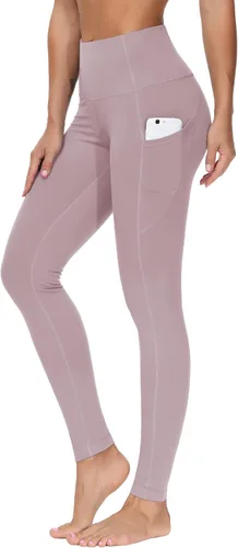 THE GYM PEOPLE Pantalones de yoga gruesos de cintura alta con bolsillos, control de abdomen, leggings de yoga para mujer