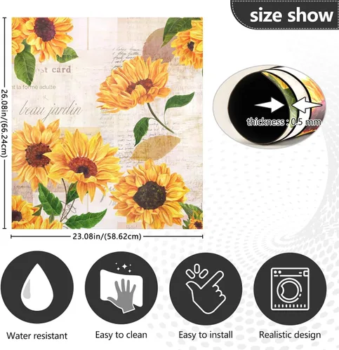 Miniatura 3 de Funda magnética de girasol amarillo para lavavajillas, cubierta magnética reutilizable para refrigerador, calcomanías para nevera y microondas