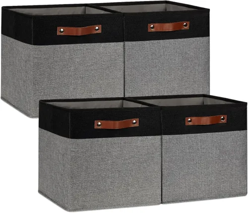 Miniatura 17 de DULLEMELO Cajas de almacenamiento para estantes, almacenamiento de armario, contenedores resistentes para organización del hogar para regalos