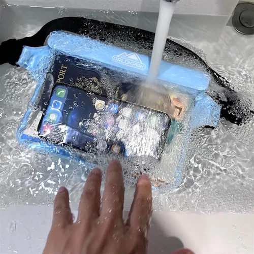 Miniatura 4 de DRLOKPAK Riñonera impermeable con soporte secreto, mantiene tu teléfono, cartera Kindle, reloj y objetos de valor secos, perfecta para surf, canoa