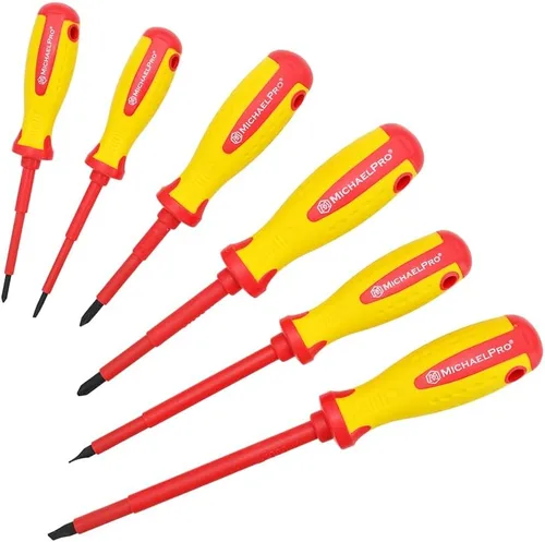Miniatura 9 de MichaelPro 5.5 x 125mm 1000V VDE Destornillador aislado para electricista, herramientas para electricista, destornillador ranurado con punta