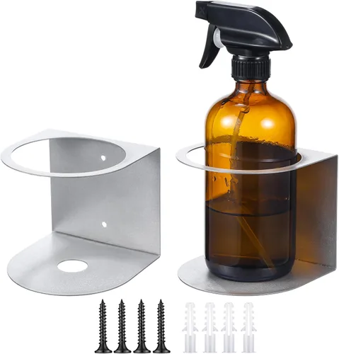 Gerrii 2 soportes para botellas de aerosol, organizador de botellas de montaje en pared, organizador de latas de aerosol para garaje y espacio de