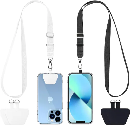 Miniatura 11 de CACOE Cordón para Teléfono 2 Piezas Correa Ajustable para el Cuello, 4 Piezas Parches, Cordones para Teléfono de Poliéster Multifuncionales