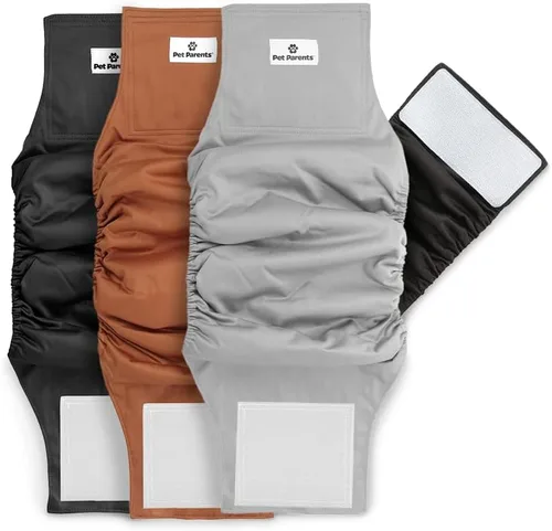 Bandas para vientre de perros lavables (3 PACK) de fundas duraderas para perros machos. Pañales de calidad para perros macho. Bandas cómodas para el