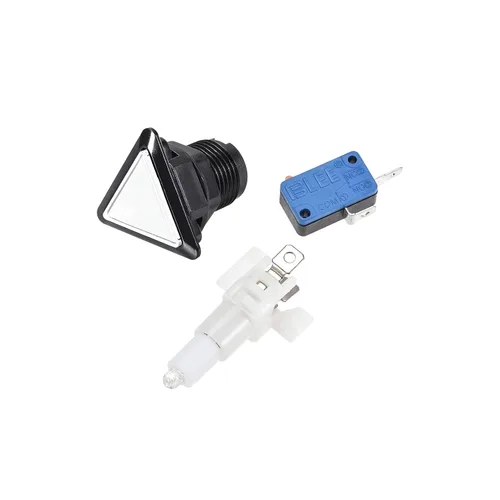 Miniatura 4 de Juego Botones Triángulo Push Interruptores Luz LED con Micro Interruptores [para Juego Arcade] 1.535x1.535x1.535 in Blanco 5