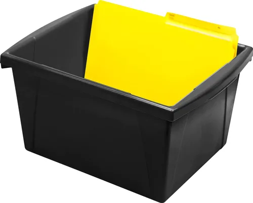 Miniatura 7 de Storex Contenedor de almacenamiento de 4 galones, organizador de plástico para libros y suministros, negro, paquete de 6 (61466C06C)