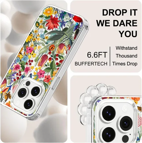 Miniatura 5 de MOSNOVO Funda para iPhone 14 Pro, [Buffertech protección contra caídas de grado militar de 6.6 pies] [Tecnología antidespegar] Diseño de funda Claro
