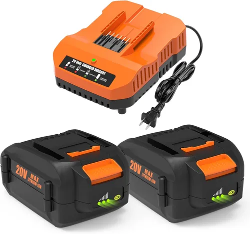 Miniatura 10 de Energup Reemplazo de 20 voltios para batería Worx 20V y kit de cargador, compatible con Worx 20Volt WA3520 WA3525 WA3575 WG151s WG251s WG540s WG545s