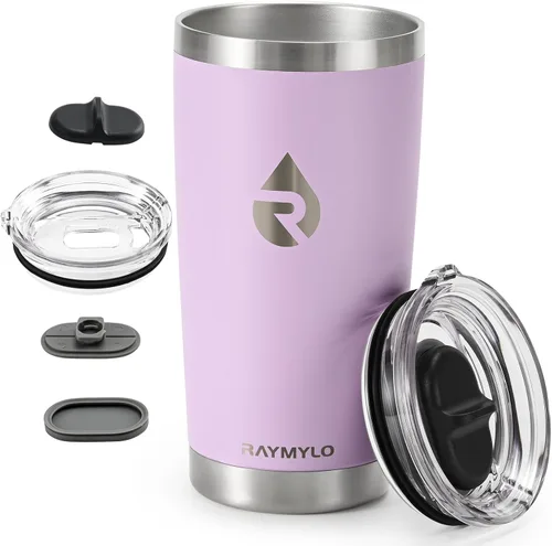 Miniatura 11 de RAYMYLO Vaso de café de viaje aislado de 20 onzas, tapa deslizante desmontable y a prueba de derrames para una limpieza profunda, taza de café