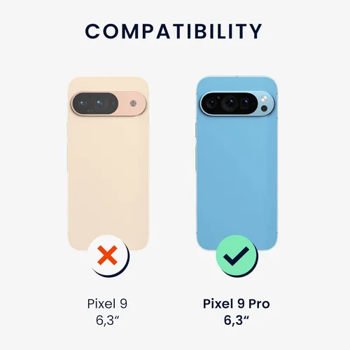 Miniatura 2 de kwmobile Funda compatible con Google Pixel 9 Pro - Funda protectora delgada de TPU para teléfono - Acabado mate suave - Negro mate