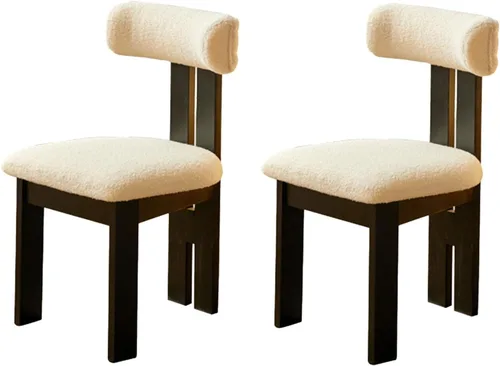 Miniatura 17 de Sillas de comedor modernas tapizadas, sillas de cocina con marco de madera maciza, silla de sala de estar, cómodo soporte de respaldo alto para sala